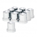33mm By 2 1/4 Inch Chrome Plastic Push On Pointed Nut Covers With Flange