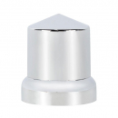 33mm By 2 1/4 Inch Chrome Plastic Push On Pointed Nut Covers With Flange