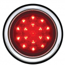 17 LED Chrome Tail Light Assembly With Flush Mount Bezel Red LED / Red Lens