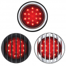 17 LED Chrome Tail Light Assembly With Flush Mount Bezel Red LED / Red Lens