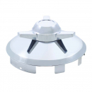 Front Hub Cap 3 Bar Straight Spinner (UP21115) 6 Uneven Notch 1 Inch Lip Stainless Add $2.63