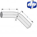 45 Degree Standard Radius Long Length Elbow - Bare, Plain End, Sizes 2-6 Inch, Lengths 7-17 Inch, Radii 4-12 Inch