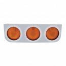 Stainless Light Bracket With Three - 4 Inch Lights And Bezels - Amber Lens
