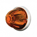3 1/2 Inch Glass Marker Light With Dark Amber Watermelon Style Lens