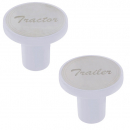 Pearl White Aluminum Screw-On Air Valve Knob With Stainless Plaque 