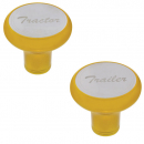 Electric Yellow Deluxe Screw-On Aluminum Air Valve Knob With Stainless Plaque