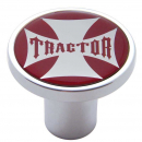United Pacific Chrome Air Valve Knob Glossy Cross Sticker (UP23658) Tractor Red
