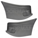 Freightliner Cascadia Gray Replacement Bumper End Covers No Fog Light Cutout