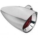 2 Inch Concours Rocket Dual Function Rear Turn Signal with Visor - Polished or Chrome Finish