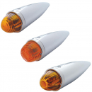 Chrome Die Cast Torpedo Cab Light with Watermelon Glass Lens and 1156 Bulb