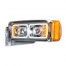 Peterbilt 357/365/378/379 LED Projection Headlight With LED Turn Signal Chrome Passenger Side
