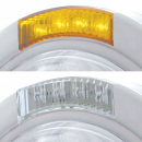 Stainless Bullet Half-Moon Headlight 4 Amber LED Signal w/ Bulbs