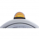Black Guide Headlight 10 Amber LED Crystal Halogen Bulb