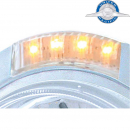 Stainless Bullet Headlight w/ 10 LED Signal & Crystal H4 Bulb