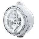 Chrome Guide Headlight With 34 White LED And LED Turn Signal
