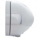 Stainless Classic Headlight Amber / White Bulb w/LED Turn Signal