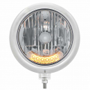 7" Classic Headlight w/ 6 Amber Auxiliary LED