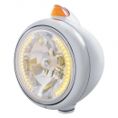 Chrome Guide Headlight With 34 Amber LEDs And Dual LED Turn Signal