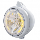 Chrome Guide Headlight With 34 Amber LEDs And Dual LED Turn Signal