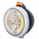 Black Guide Headlight With 34 Amber LED And Dual Function LED Turn Signal