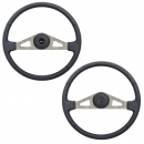 20 Inch Cleveland Black Leather Plated 2 Spoke Steering Wheel