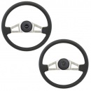 18 Inch Marion Black Leather 2 Spoke Steering Wheel