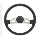18 Inch Marion Black Leather 2 Spoke Steering Wheel