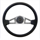 18 Inch Manchester Black Leather 2 Spoke Steering Wheel