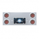 Stainless Steel Rear Center Panel With Four 4 Inch 7 Red LED/Clear Lens