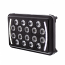4 Inch By 6 Inch Black 18 High Power LED Rectangular Light With Position Light