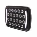5 Inch By 7 Inch Black 22 High Power LED Rectangular Light With Position Light