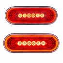 22 LED 6 Inch Red Oval Abyss Light Stop Turn And Tail Light