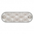 10 LED 6 Inch Oval Utility Light With White LEDs And Clear Lens
