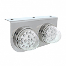 Light Bracket With Two 17 LED Dual Function Clear Reflector Lights