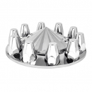 33mm Axis Top Chrome ABS Front Axle Hub Cap Cover Set With Locking Tabs And Standard Hub Cap