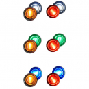 Dual Color 4 LED Mini Marker Lights With Stainless Steel Bezel
