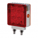 Double Post Square Pedestal Light With Amber And Red LEDs And Colored Lenses