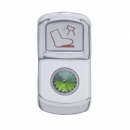 Floor Light Chrome Rocker Switch Cover With Green Jewel