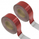 150 Foot Red And White Reflective Marking Tape Roll With Alternating Strips Of 7 Inches Of White And 11 Inches Of Red