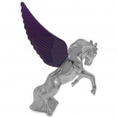 Chrome Fighting Stallion Hood Ornament with or without Wings (GG48070) Purple Wings