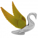 Chrome Swan Bugler Hood Ornament with Chrome or Colored Wings (GG48091) Amber Wings