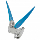 Flying Goddess Hood Ornament with Chrome or Colored Wings (GG48102) Blue Wings