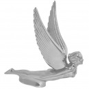 Flying Goddess Hood Ornament with Chrome Wings