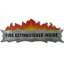 Chrome Flames "Fire Extinguisher Inside" Sticker