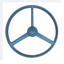 20 Inch Retro Blue Sparkle 3 Spoke Steering Wheel