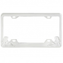 Chrome Plated Steel License Plate Frame With Wide Bottom And Lady Figure Silhouettes