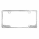 Polished Aluminum 4 Light Holes License Plate Frame 