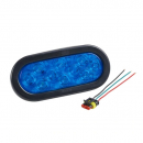 6 Inch Oval Flashing LED "SignalTech" Lights With Amp Harness 