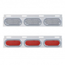 Top Mud Flap Plate With Three 19 LED 6 Inch Oval Lights And Visors