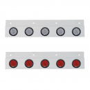 Top Mud Flap Plate With Five 9 LED 2 Inch Lights And Grommets